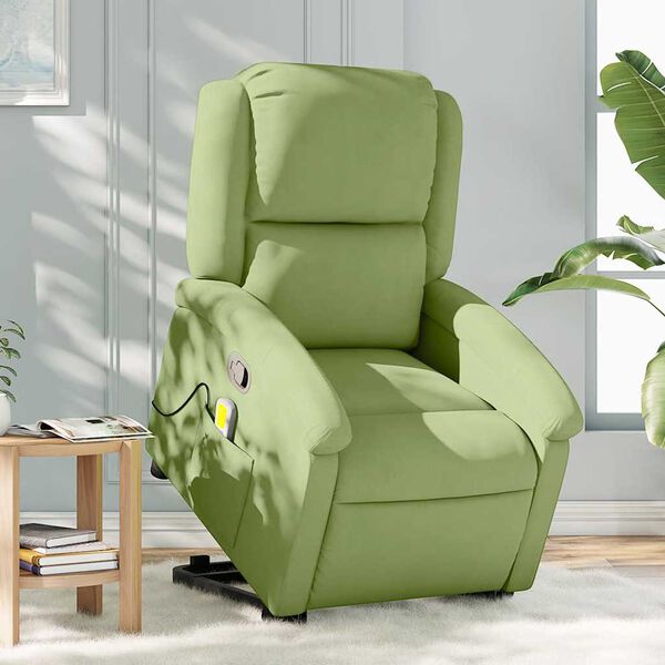 vidaXL Fauteuil de massage inclinable Vert clair Velours