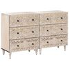vidaXL Buffet 2 pc 60 x 33,5 x 75 cm Bois de mangue massif Blanc