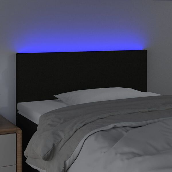 vidaXL T&ecirc;te de lit &agrave; LED Noir 100x5x78/88 cm Tissu