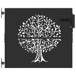 vidaXL Portail de jardin 85x100 cm acier corten conception de l'arbre