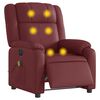 vidaXL Fauteuil de massage inclinable &eacute;lectrique rouge bordeaux