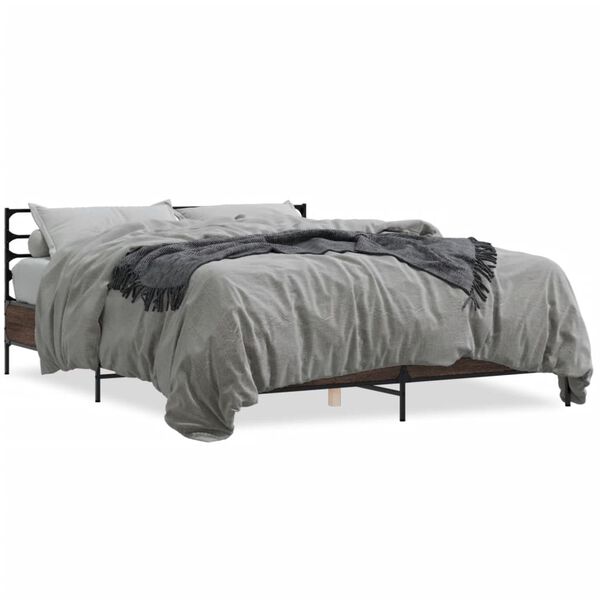 vidaXL Cadre de lit sans matelas chêne marron 150x200 cm