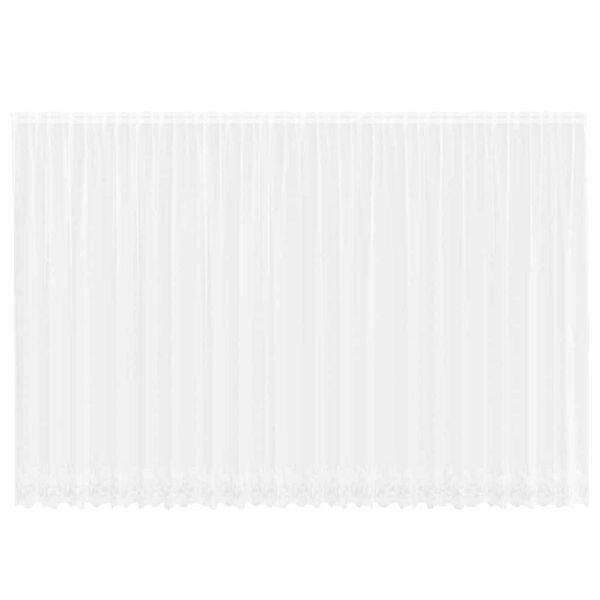 vidaXL Rideau en Dentelle Floral Blanc 220 x 600 cm Polyester