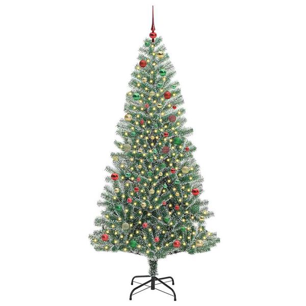 vidaXL Arbre de No&euml;l artificiel floconn&eacute; de neige avec lumi&egrave;re LED