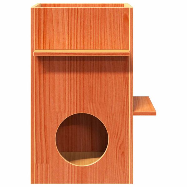 vidaXL Maison pour chat cire marron 43x43x60 cm bois de pin massif
