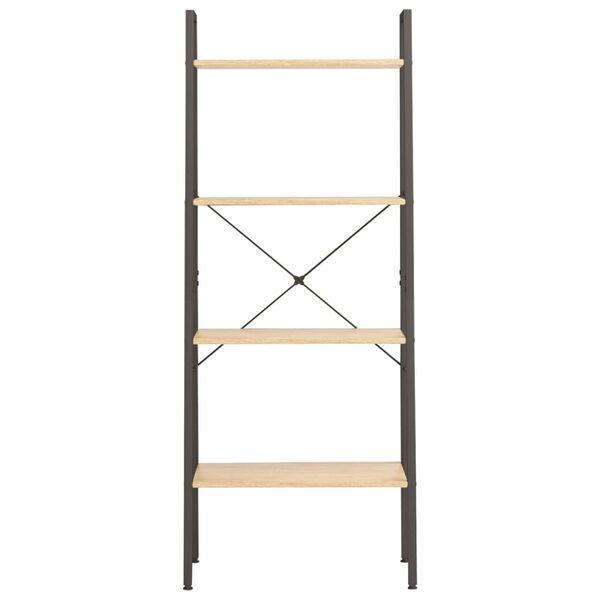 vidaXL Étagère sur pied 4 niveaux Marron clair et noir 56x35x140 cm
