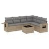 vidaXL Salon de jardin avec coussins 7 pcs beige r&eacute;sine tress&eacute;e