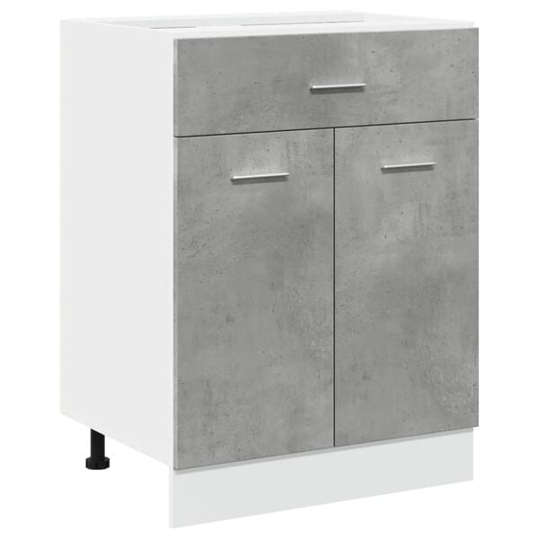 vidaXL Armoire &agrave; tiroirs "Lyon" Gris b&eacute;ton 60 x 46 x 81,5 cm Bois d'ing&eacute;nierie