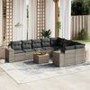 vidaXL Salon de jardin avec coussins 10 pcs gris r&eacute;sine tress&eacute;e