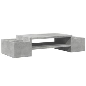 vidaXL Support de moniteur avec rangement gris b&eacute;ton bois d'ing&eacute;nierie