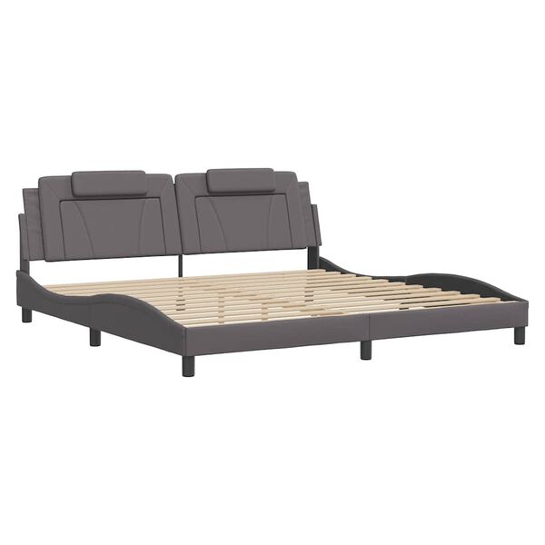 vidaXL Cadre de lit Viana sans matelas gris 200x200 cm similicuir
