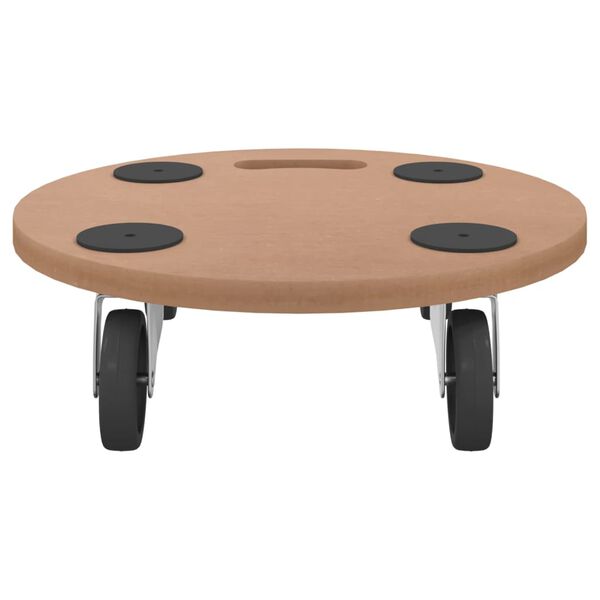 vidaXL Chariots sur roulettes 2 pcs rond bois d'ing&eacute;nierie