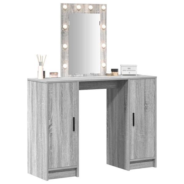 vidaXL Table de Toilette Gris 102 x 33 x 135 cm Bois d'ing&eacute;nierie
