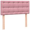vidaXL Sommier &agrave; lattes de lit avec matelas rose 100x210 cm velours