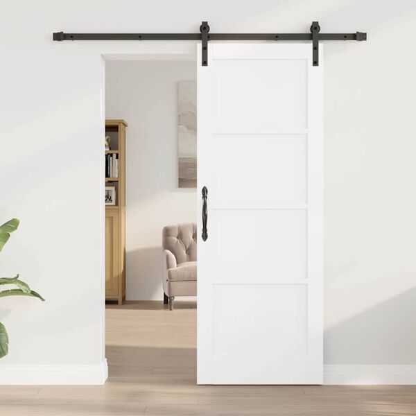 vidaXL Porte coulissante Blanc et Noir 73,5 x 198,5 cm Pin massif