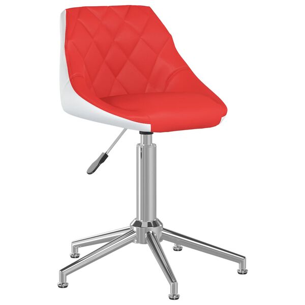 vidaXL Chaises &agrave; manger pivotantes lot de 2 rouge et blanc similicuir