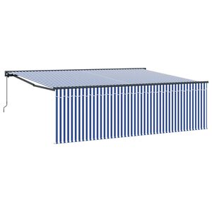 vidaXL Auvent R&eacute;tractable Bleu et Blanc 400 &times; 300 cm