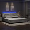 vidaXL Cadre de lit avec LED sans matelas Hvar blanc 200x200 cm