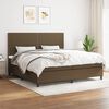 vidaXL Sommier &agrave; lattes de lit avec matelas Marron fonc&eacute; 200x200 cm