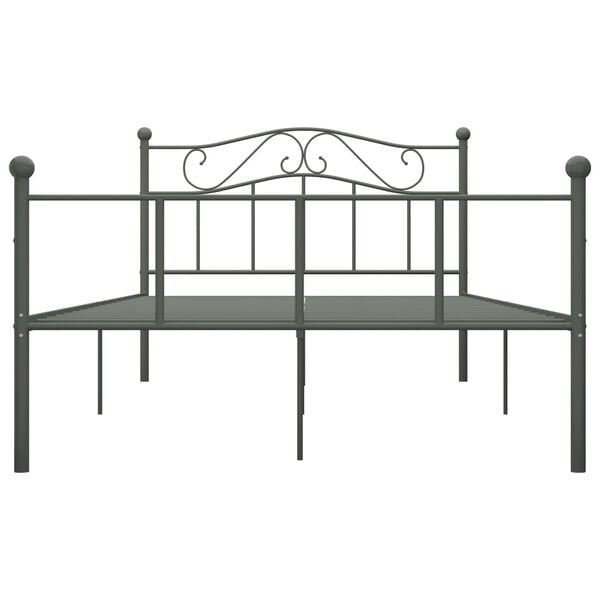 vidaXL Cadre de lit sans matelas gris métal 160x200 cm