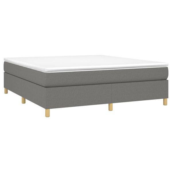 vidaXL Sommier à lattes de lit avec matelas Gris foncé 160x200cm Tissu