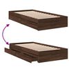 vidaXL Cadre de lit avec tiroirs sans matelas ch&ecirc;ne marron 75x190 cm