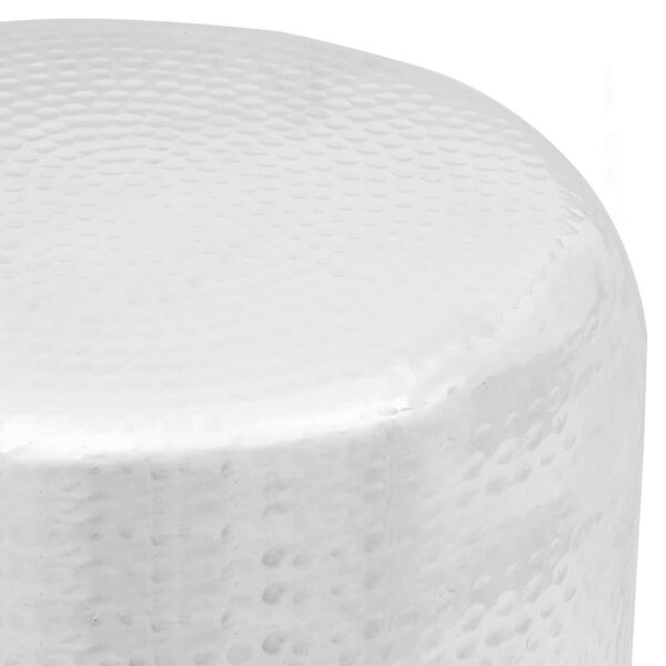 vidaXL Table basse/tabouret martel&eacute; en aluminium Argent&eacute;