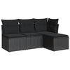 vidaXL Salon de jardin 4 pcs avec coussins noir r&eacute;sine tress&eacute;e