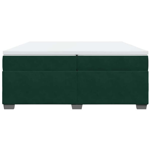 vidaXL Sommier &agrave; lattes de lit et matelas Vert fonc&eacute; 200x200cm Velours