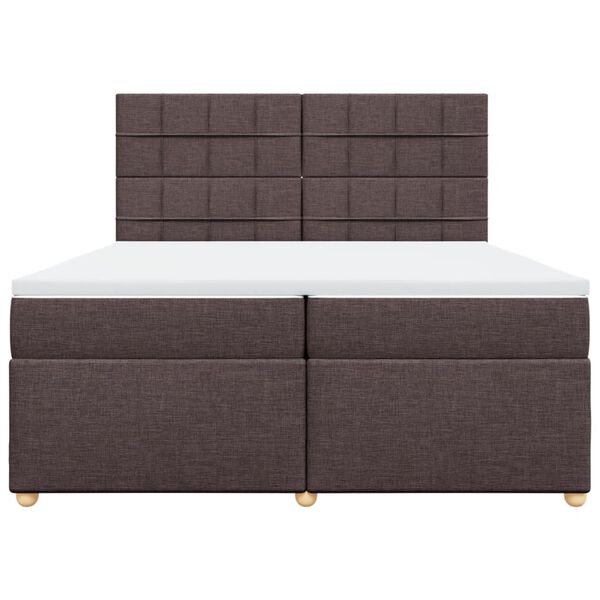 vidaXL Sommier &agrave; lattes de lit avec matelas Marron fonc&eacute; 200x200 cm