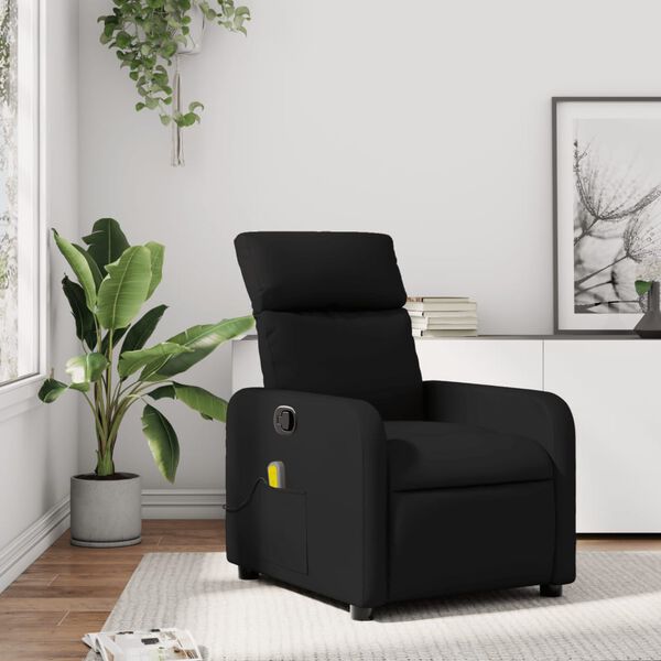 vidaXL Fauteuil inclinable massant en similicuir noir