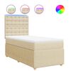 vidaXL Sommier &agrave; lattes de lit avec matelas Cr&egrave;me 80x200 cm Tissu