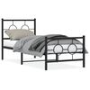 vidaXL Cadre de lit m&eacute;tal sans matelas avec pied de lit noir 75x190 cm