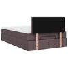 vidaXL Lit ottoman avec matelas marron fonc&eacute; 120x200 cm tissu