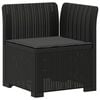 vidaXL Canap&eacute; de jardin 1 place avec coussin look rotin PP Anthracite