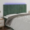 vidaXL T&ecirc;te de lit &agrave; LED Vert fonc&eacute; 180x5x118/128 cm Velours