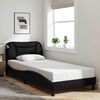vidaXL Cadre de lit sans matelas Hvar noir 90x200 cm tissu