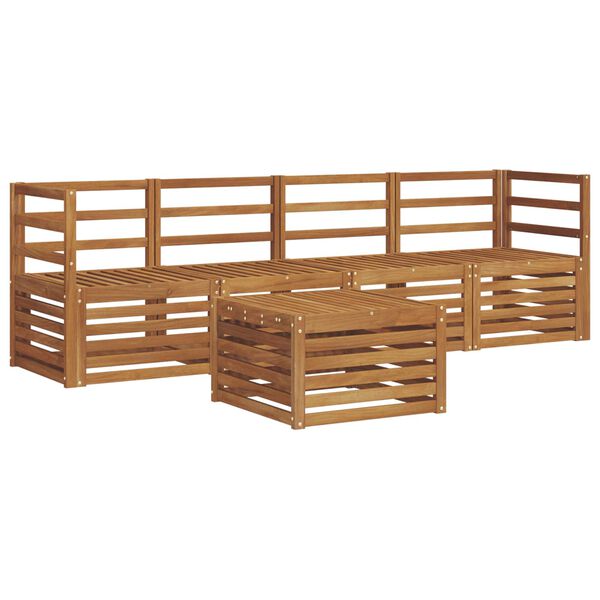 vidaXL Ensembles de canap&eacute;s 5 pcs Naturel Bois d'Acacia Massif