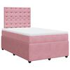 vidaXL Sommier &agrave; lattes de lit avec matelas rose 120x190 cm velours
