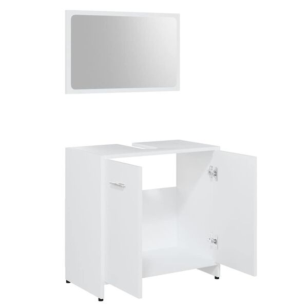 vidaXL Ensemble de meubles de salle de bain Blanc Bois d'ingénierie
