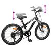 vidaXL Kids Mountain Bike 20 Pouces 6-Speed pour 5-8 ans Noir