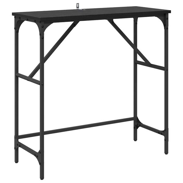 vidaXL Table console Ch&ecirc;ne noir 75 x 32 x 75 cm Bois d'ing&eacute;nierie