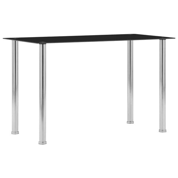 vidaXL Table &agrave; manger Noir 120x60x75 cm Verre tremp&eacute;