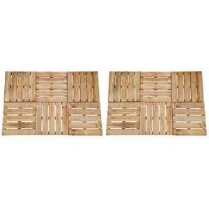 vidaXL Dalles de terrasse 12 pcs 50x50 cm Bois Marron