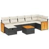 vidaXL Salon de jardin 7 pcs avec coussins noir r&eacute;sine tress&eacute;e