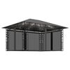 vidaXL Tonnelle avec moustiquaire et lumi&egrave;res LED 4x3x2,73m Anthracite