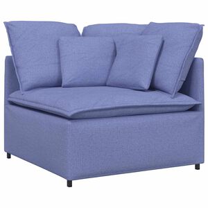 vidaXL Module d'angle pour canap&eacute; modulable avec coussins bleu jean 100 cm