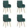 vidaXL Chaises de salle &agrave; manger 4 pc Tissu Vert fonc&eacute; 60 x 56 x 96 cm