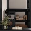 vidaXL Cadre de lit superpos&eacute; avec bureau Ch&ecirc;ne noir 98,5 x 200 cm