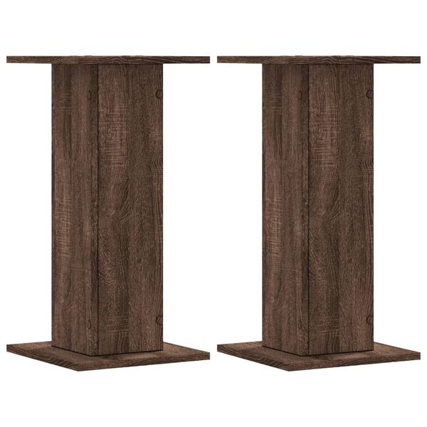vidaXL Supports de haut-parleurs 2 pcs ch&ecirc;ne marron bois d'ing&eacute;nierie